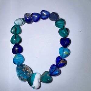 Blue and Green Heart Bracelet
